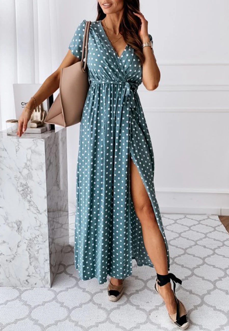 Polka Dot Wrap Dress | S-2XL - Image 10