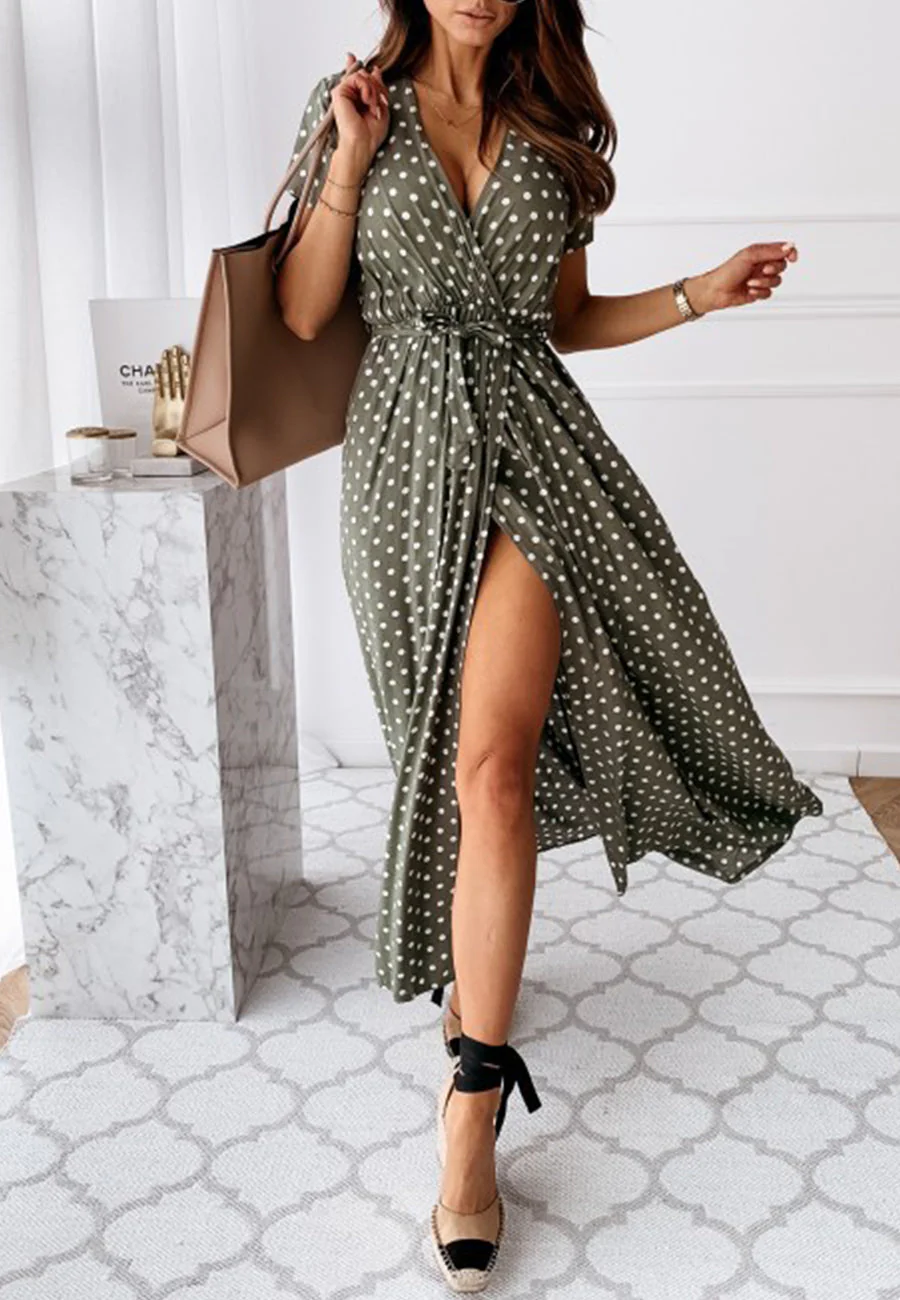 Polka Dot Wrap Dress | S-2XL - Image 11