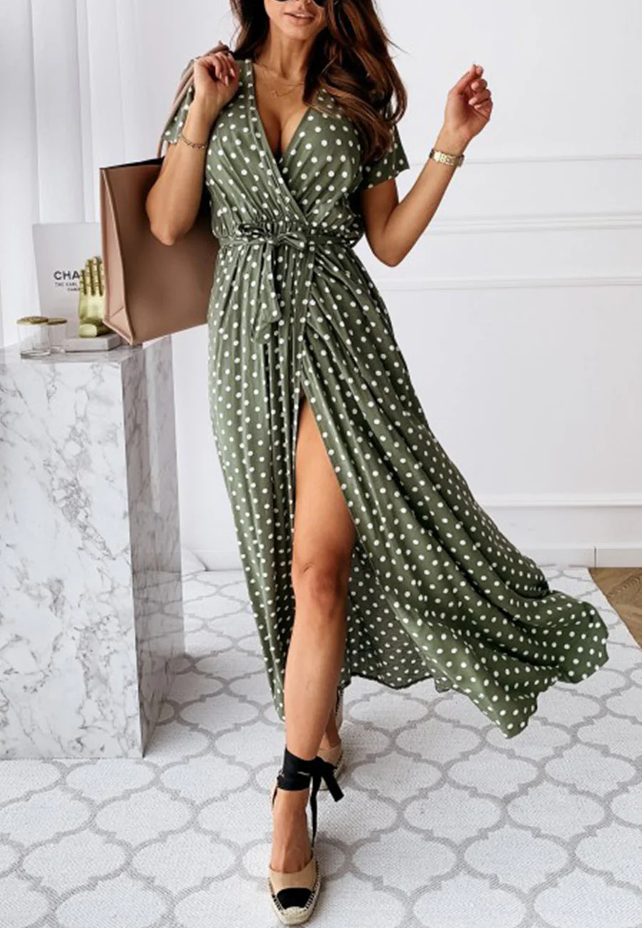 Polka Dot Wrap Dress | S-2XL - Image 12