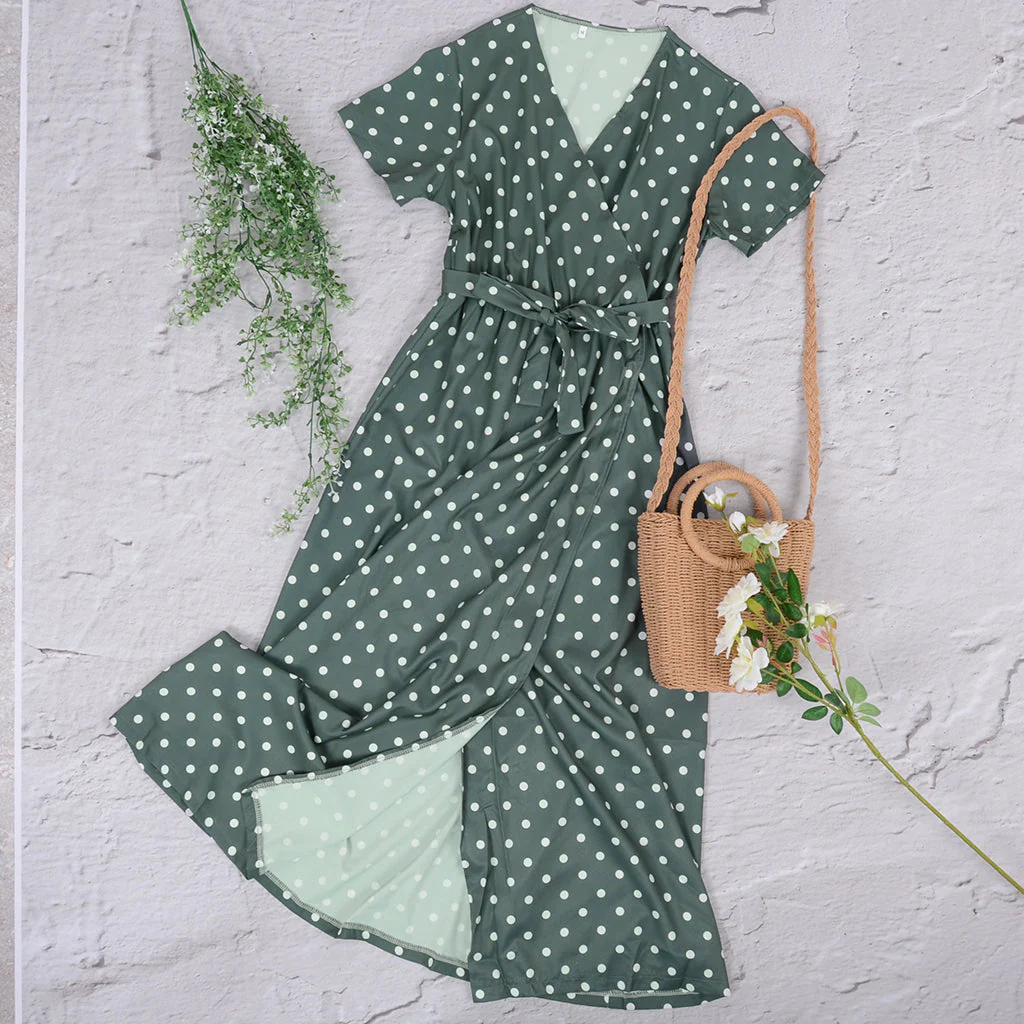 Polka Dot Wrap Dress | S-2XL - Image 13