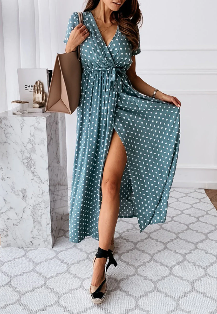 Polka Dot Wrap Dress | S-2XL - Image 8