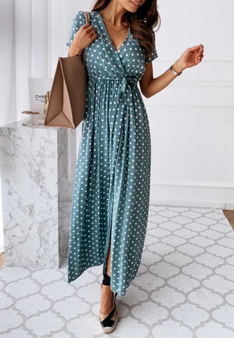 Polka Dot Wrap Dress | S-2XL - Image 9