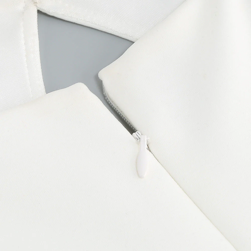 White Spaghetti Strap DiamondS Slit Dress - Image 7