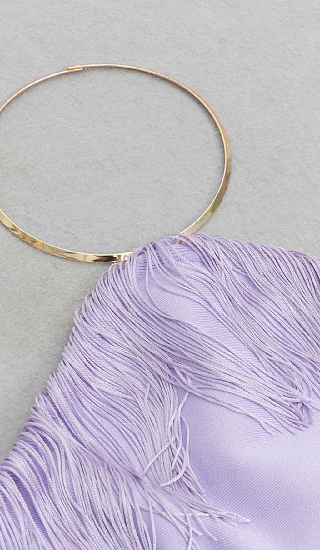Tassel Sleeveless Midi Dress in Lilac - Image 11