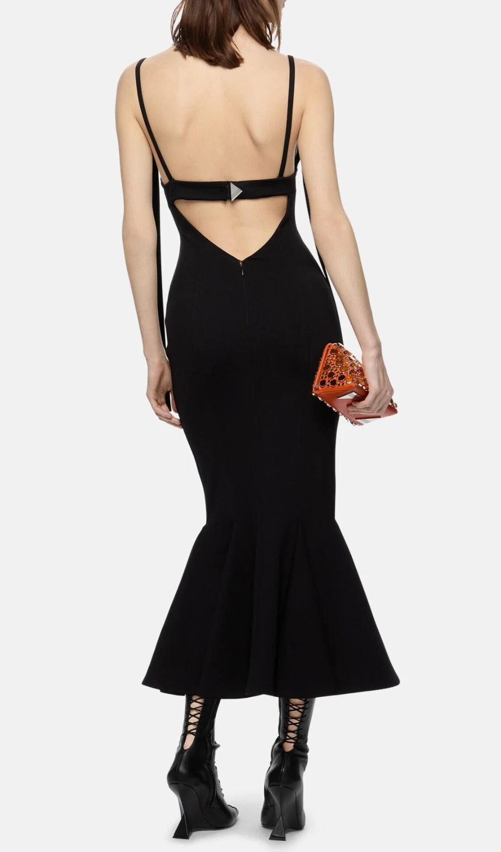 Strapy Slim Maxi Dress in Black - Image 2