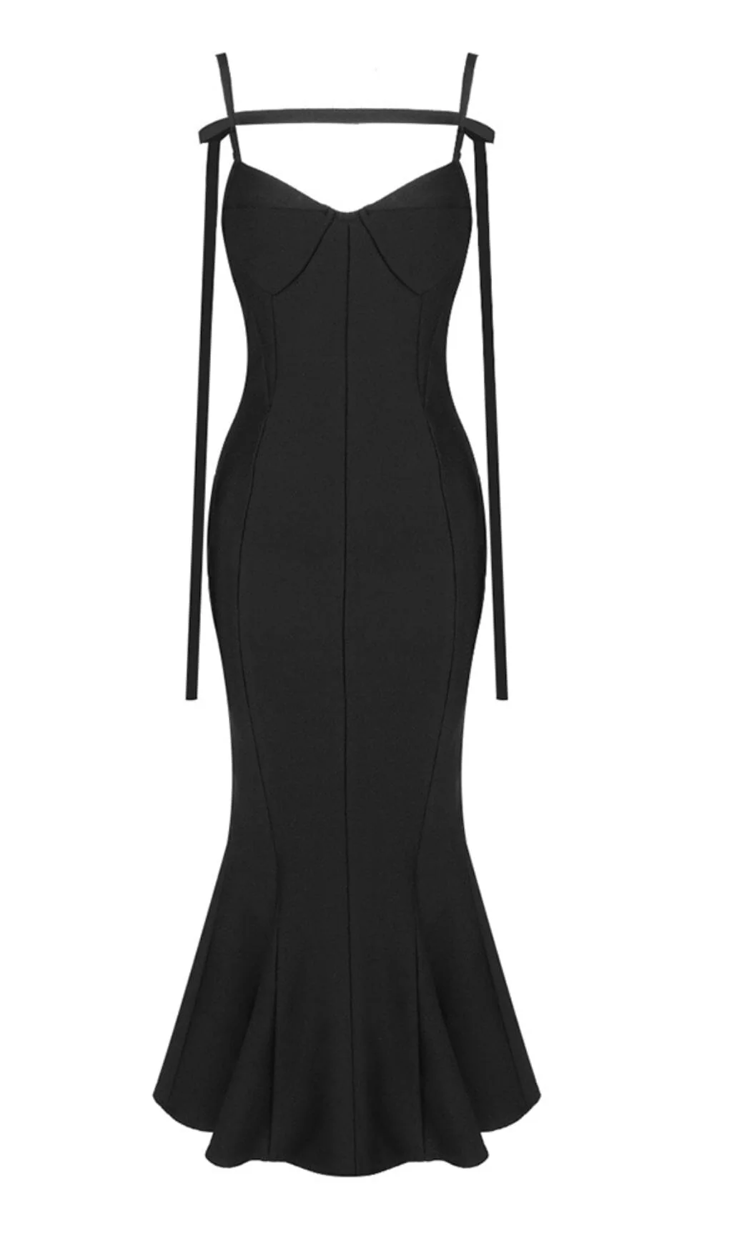 Strapy Slim Maxi Dress in Black - Image 7