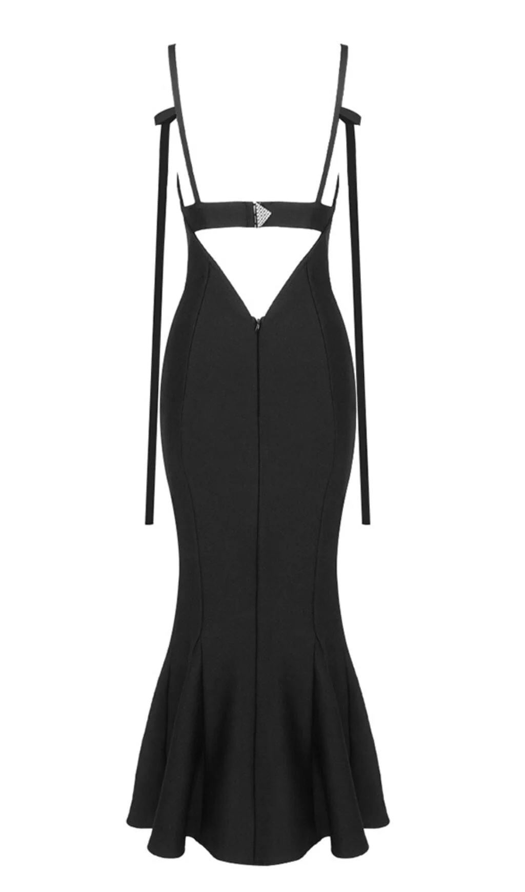 Strapy Slim Maxi Dress in Black - Image 9