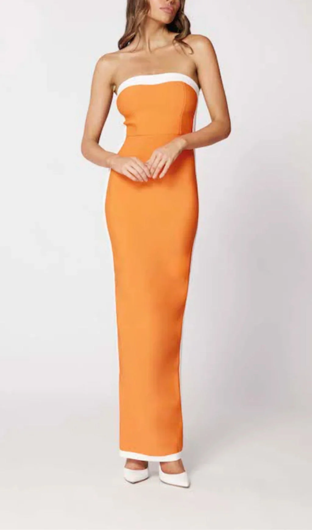 Strapless Slit Maxi Bandage Dress - Image 10