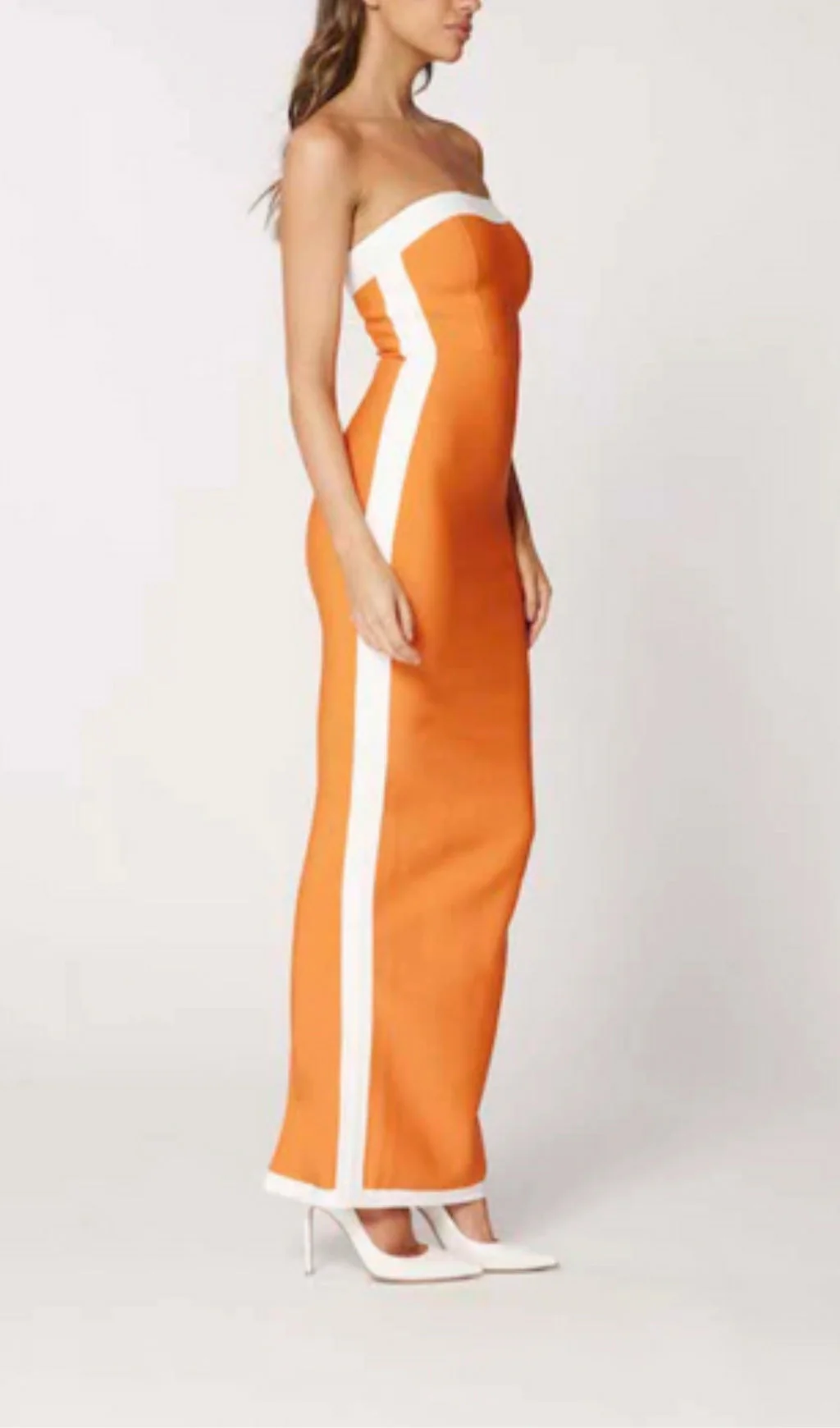 Strapless Slit Maxi Bandage Dress - Image 9