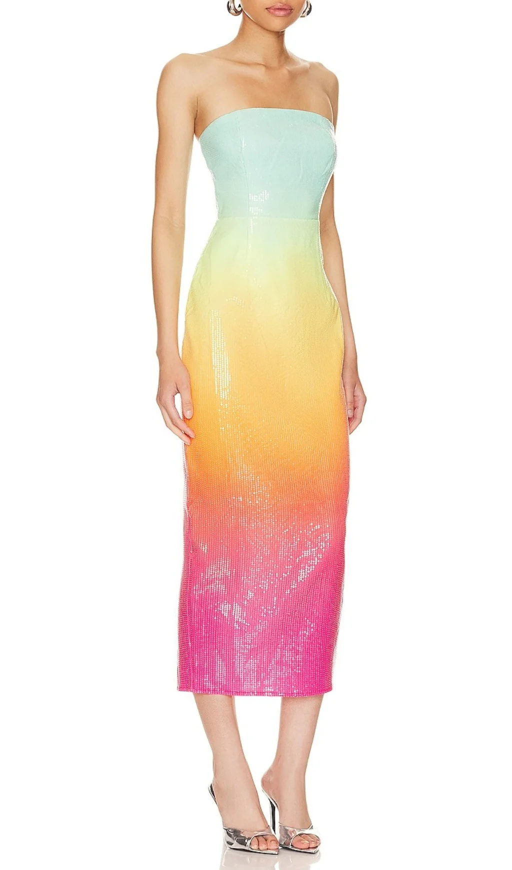 Strapless Sequin Ombre Maxi Dress in Multi-Color - Image 2