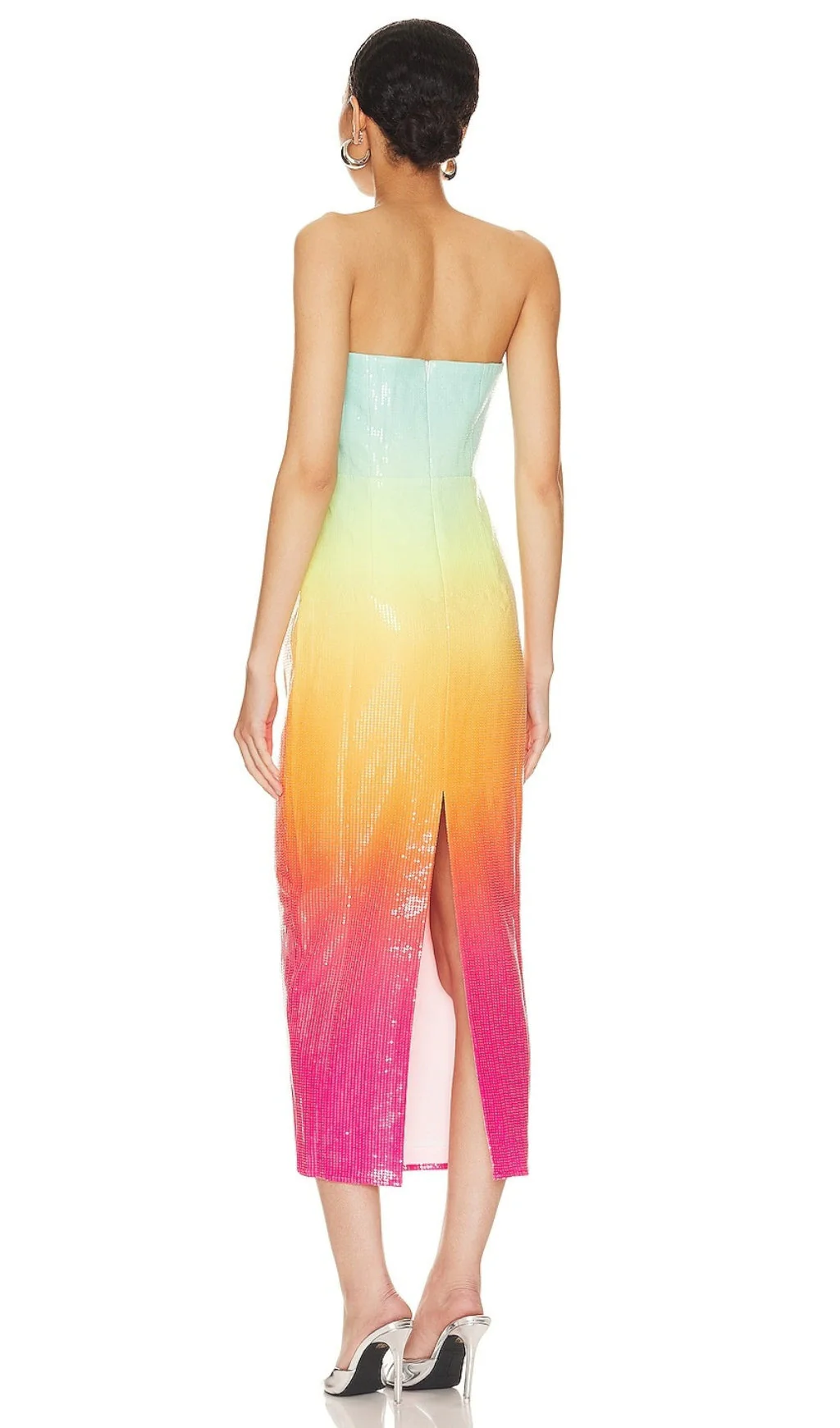 Strapless Sequin Ombre Maxi Dress in Multi-Color - Image 3