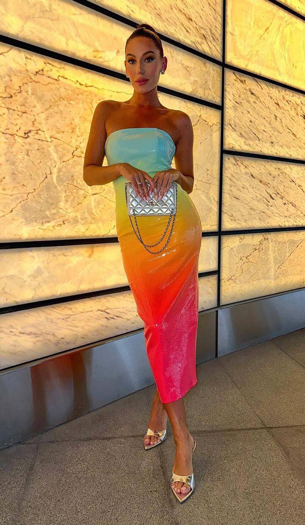 Strapless Sequin Ombre Maxi Dress in Multi-Color - Image 7