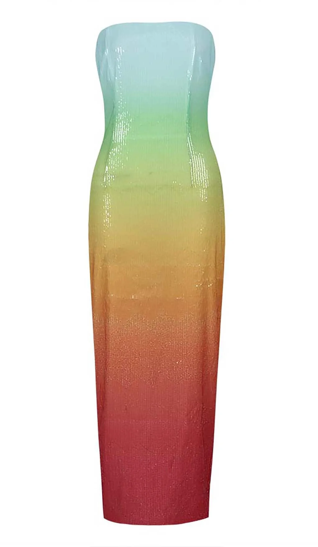 Strapless Sequin Ombre Maxi Dress in Multi-Color - Image 8