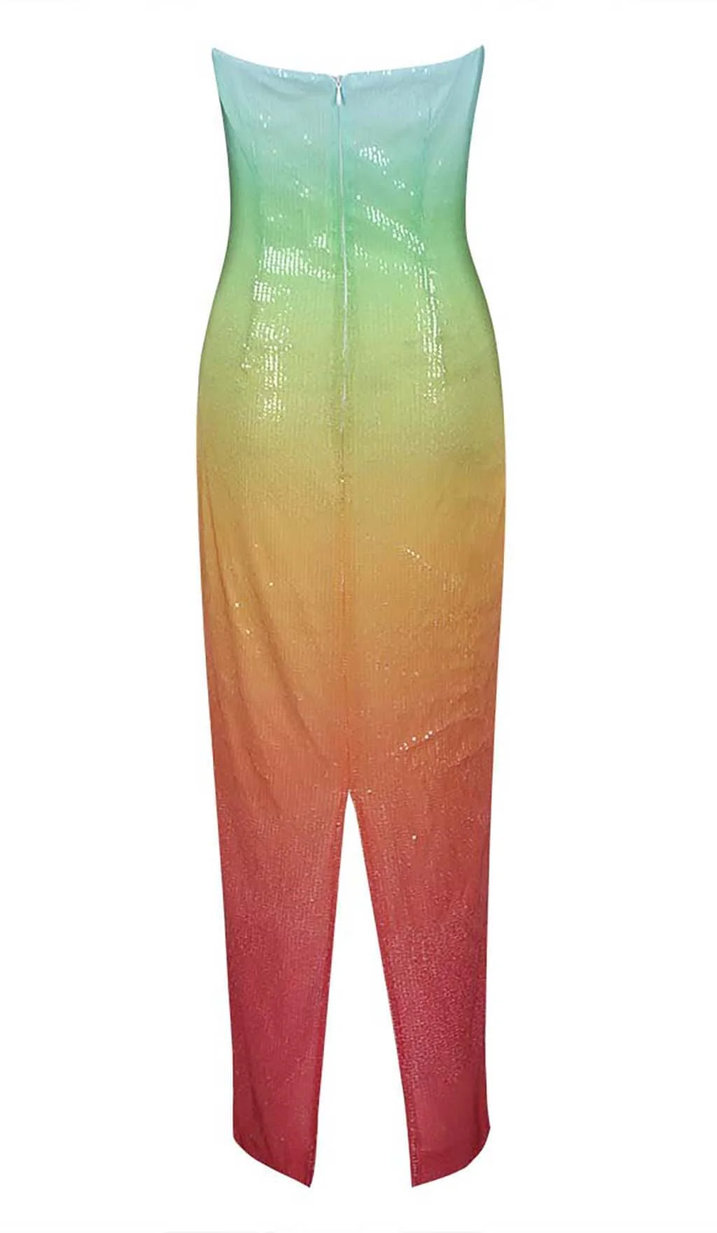 Strapless Sequin Ombre Maxi Dress in Multi-Color - Image 9