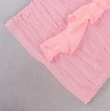 Strapless Ruched Mini Dress in Pink - Image 10