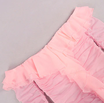 Strapless Ruched Mini Dress in Pink - Image 8