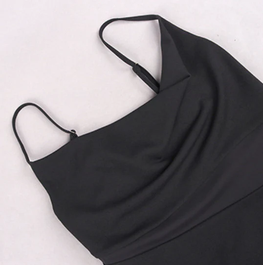 Strap Bodycon Midi Dress in Black - Image 5