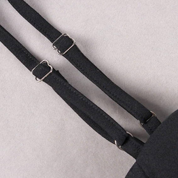 Strap Bodycon Midi Dress in Black - Image 6