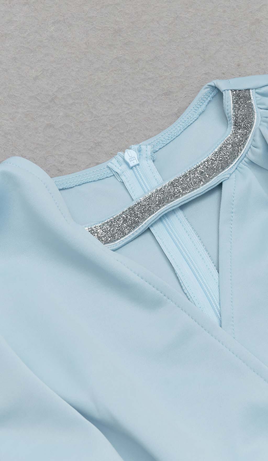 Sleeveless Thigh Slit Dress in Light Blue - Image 6