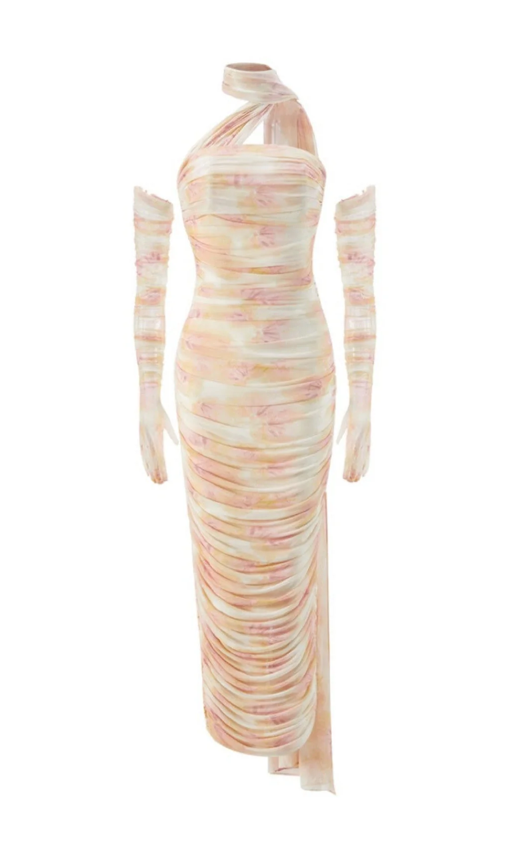 Sharla Ruched Mesh Midi Dress - Image 6