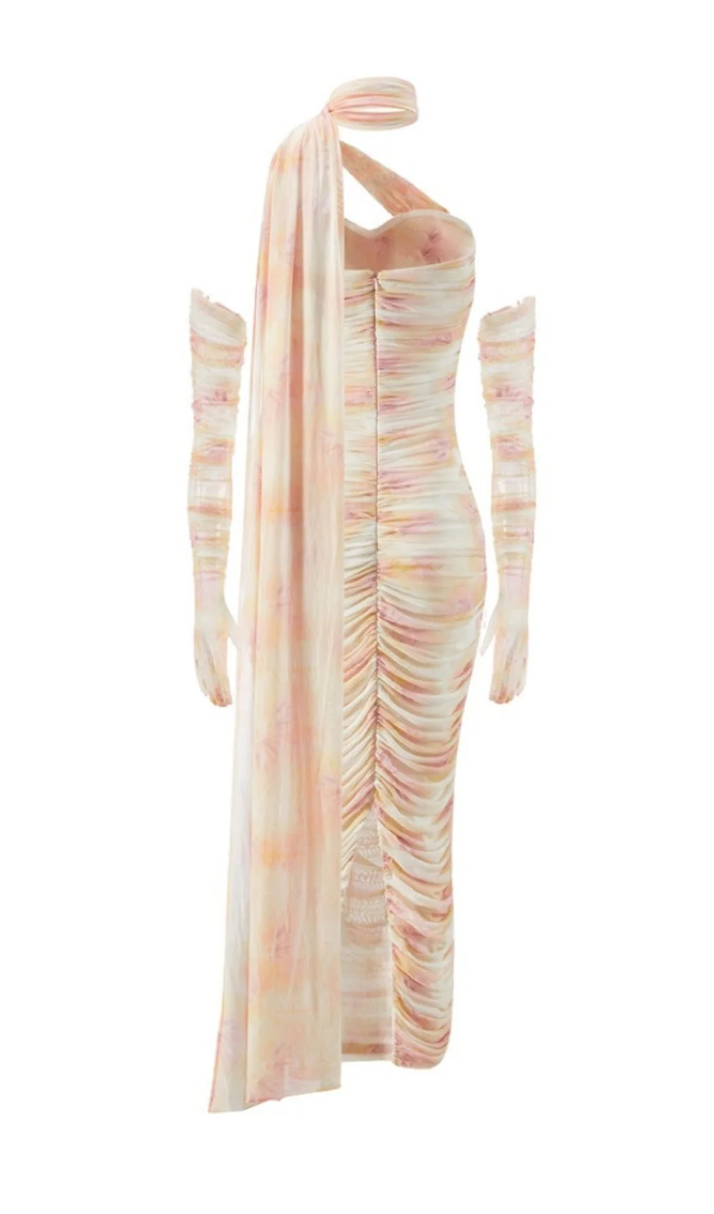 Sharla Ruched Mesh Midi Dress - Image 7