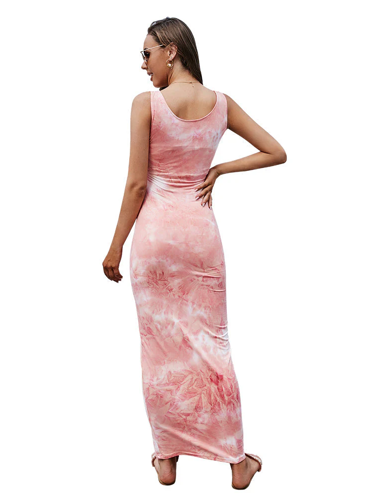 sleeveless tie-dye bag hip dress - Image 2