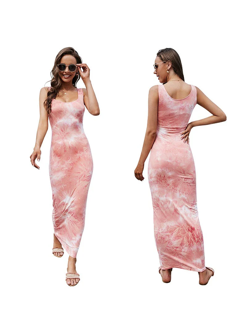 sleeveless tie-dye bag hip dress - Image 3