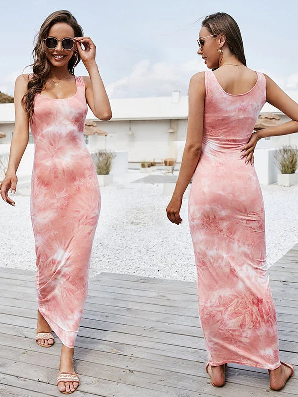 sleeveless tie-dye bag hip dress - Image 7