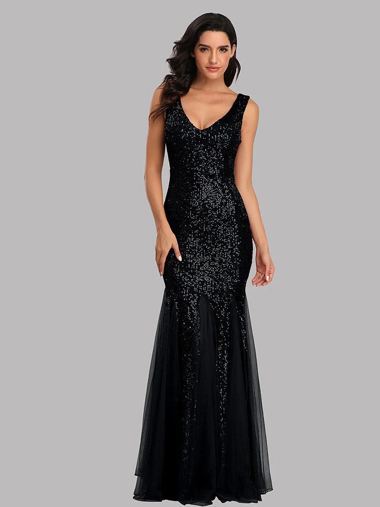Sequin Gauze Evening Dress - Image 3
