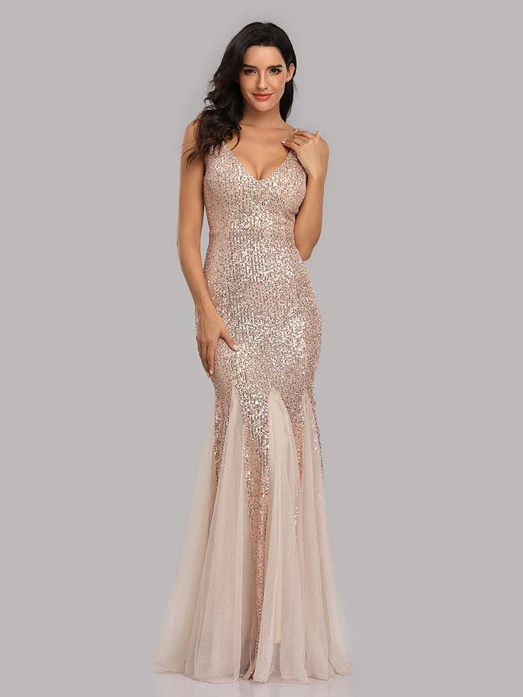 Sequin Gauze Evening Dress - Image 6