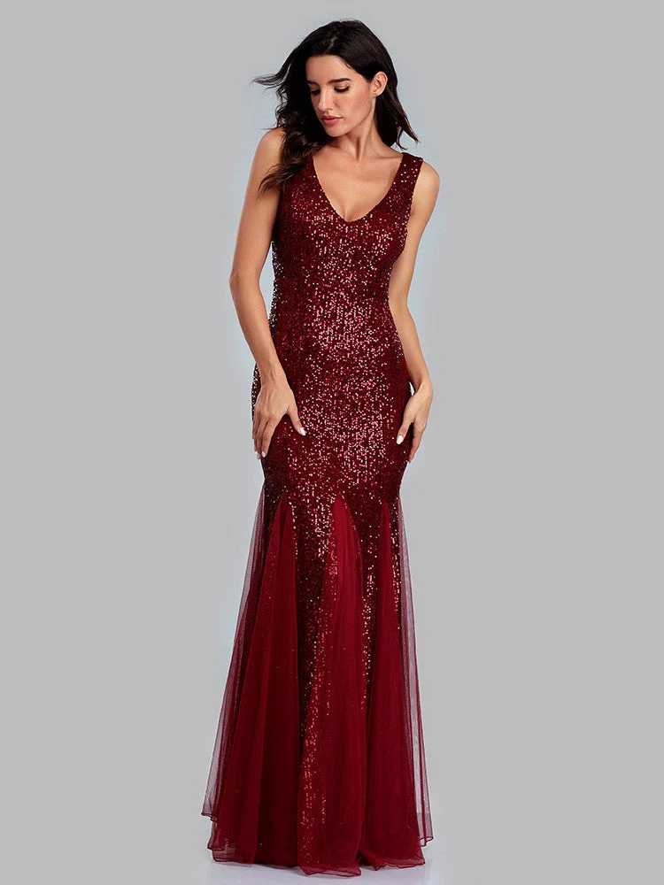 Sequin Gauze Evening Dress - Image 7
