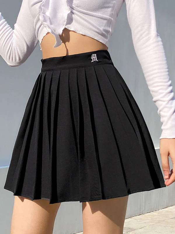 High Waist Slim Pleated Skirt - Image 4