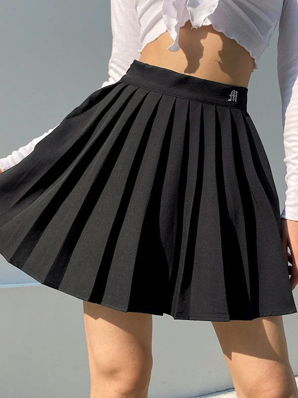 High Waist Slim Pleated Skirt - Image 5