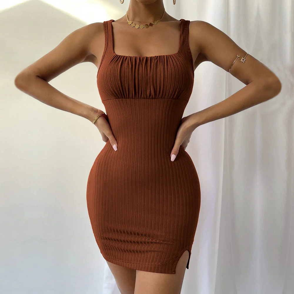 Elegant Suspender Knitted Dress - Image 5
