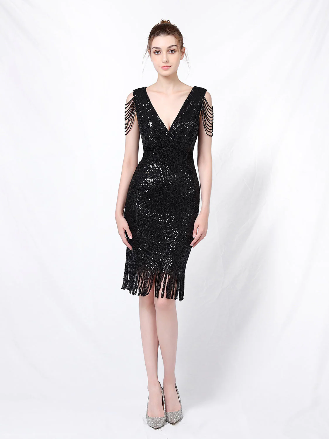 Sequin long fishtail evening dress - Image 6