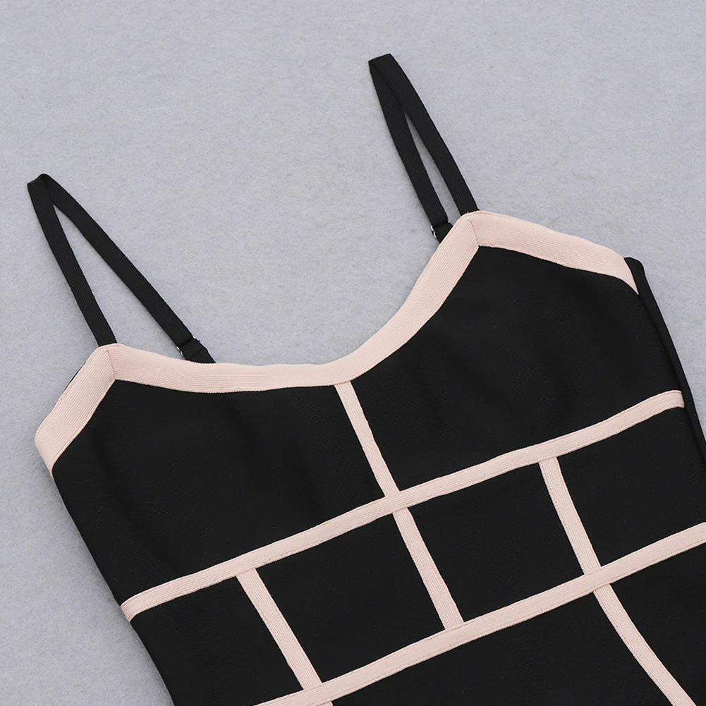 Strappy Sleeveless Striped Midi Bandage Dress HB7789 - Image 5
