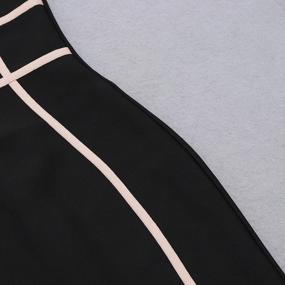 Strappy Sleeveless Striped Midi Bandage Dress HB7789 - Image 6