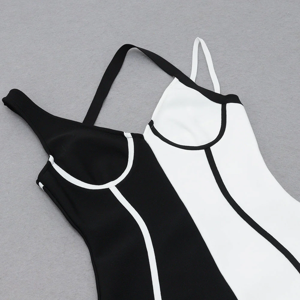 Strappy Sleeveless Midi Splicing Bandage Dress HB7959 - Image 5