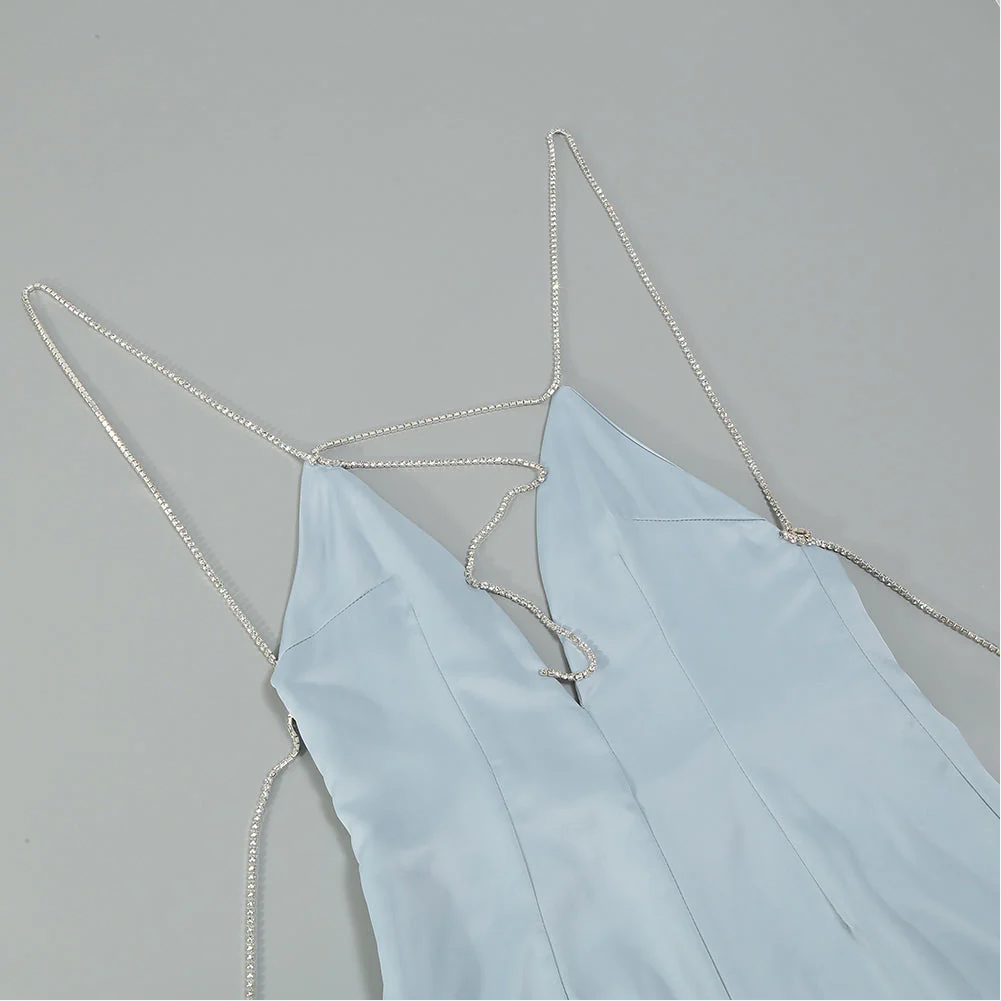 Strappy Sleeveless Drill Chain Bodycon Jumpsuit - Image 15