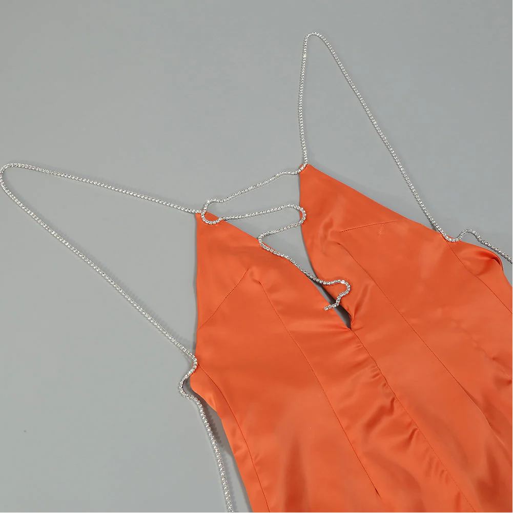 Strappy Sleeveless Drill Chain Bodycon Jumpsuit - Image 7