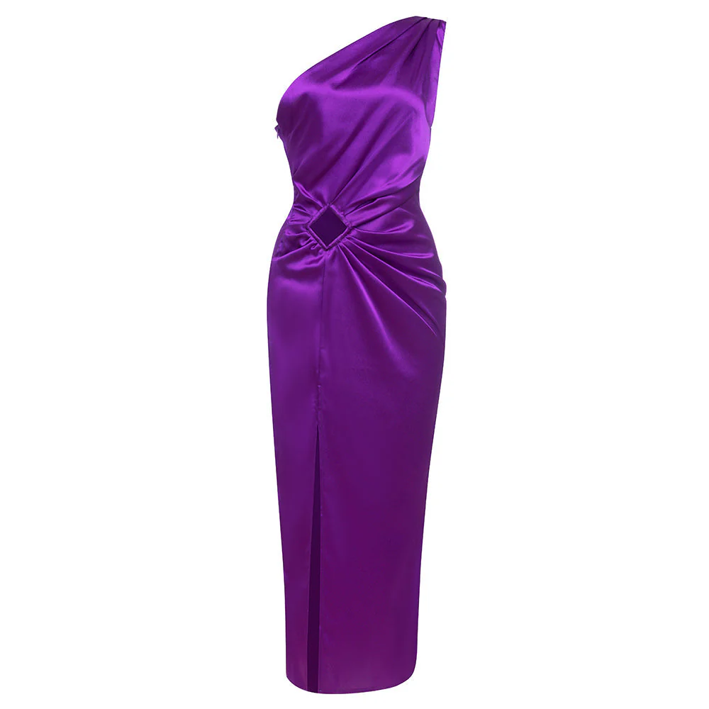 One Shoulder Sleeveless Maxi Hollow Out Bodycon Dress HB76670 - Image 3