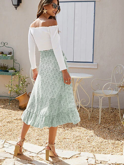 Ditsy Floral Tie Side High Low Skirt - Image 14