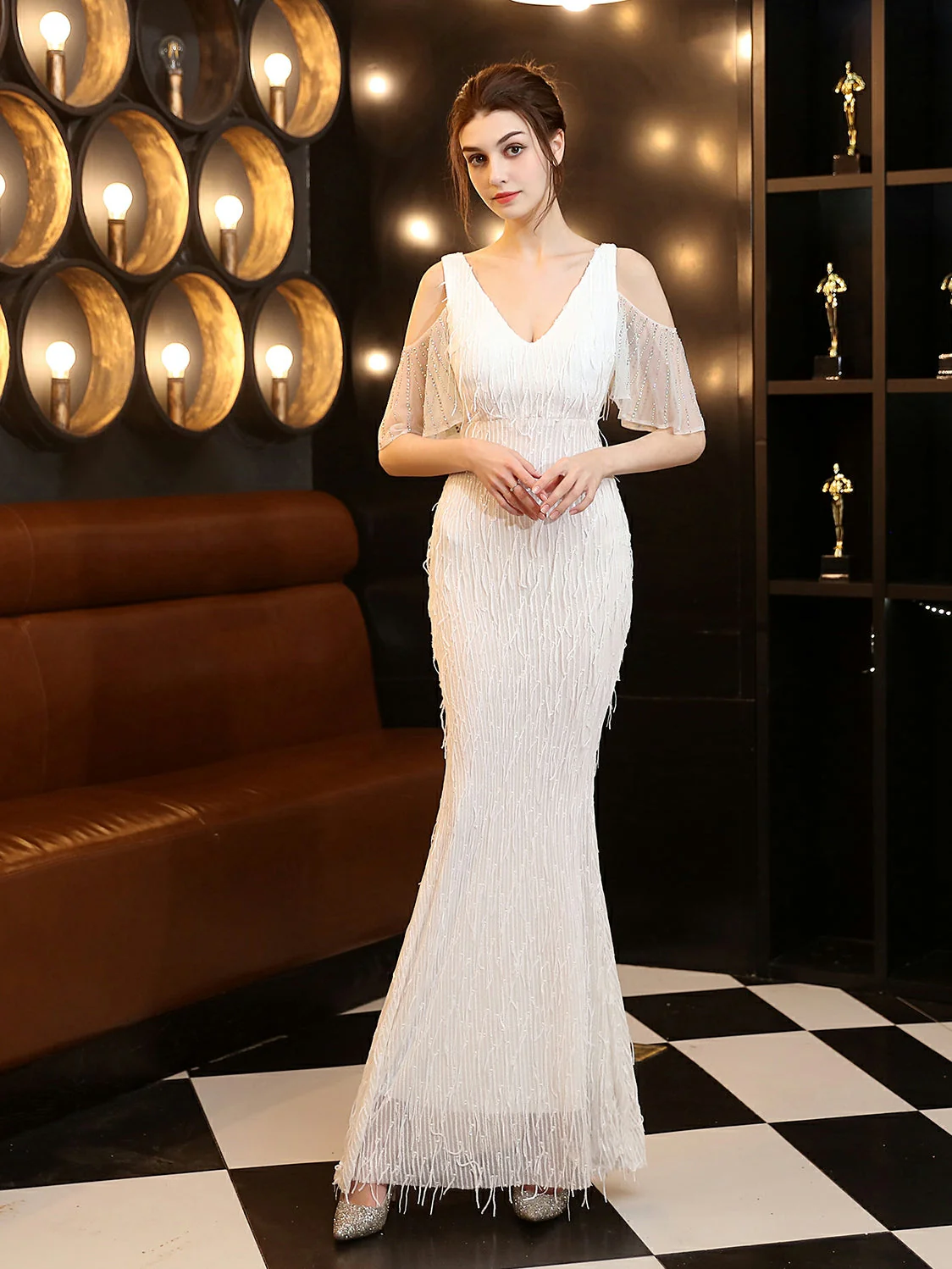 Tassel Beaded elegant evening dress