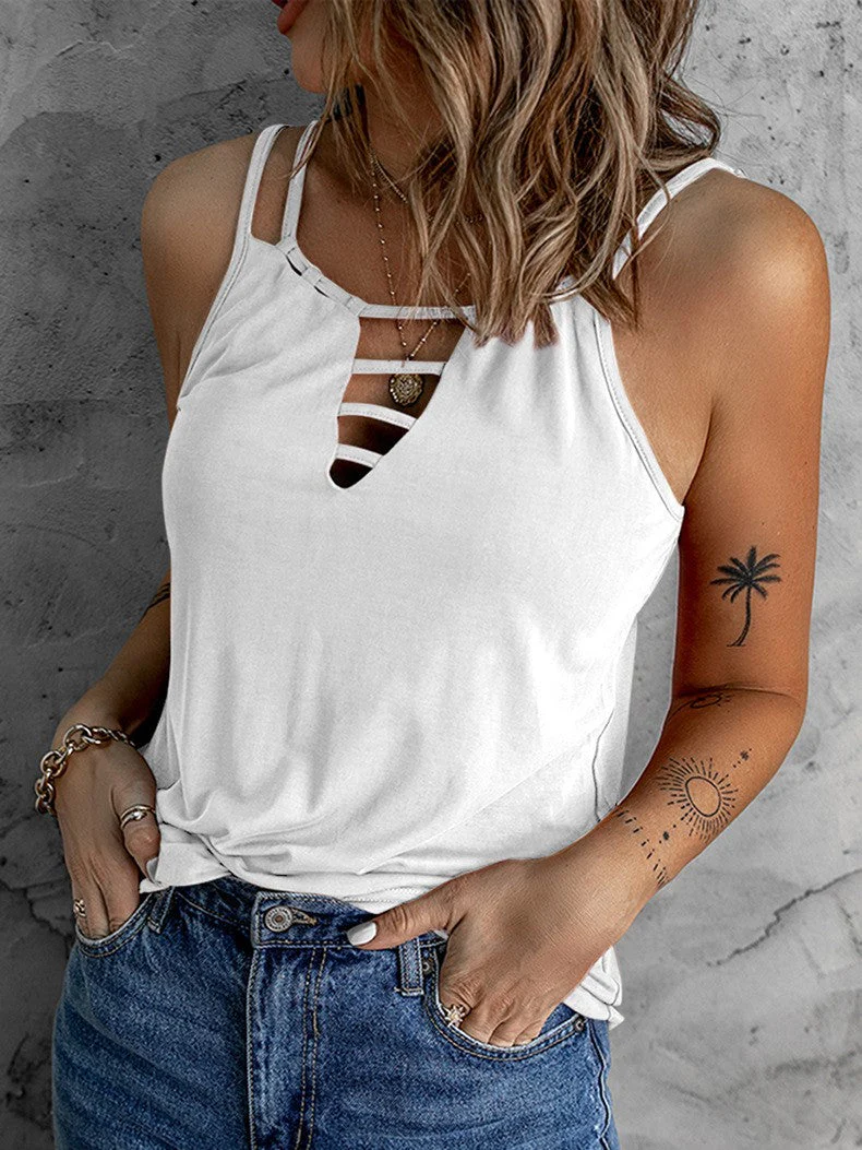 V-neck Loose Casual Sleeveless Bottoming Shirt - Image 10