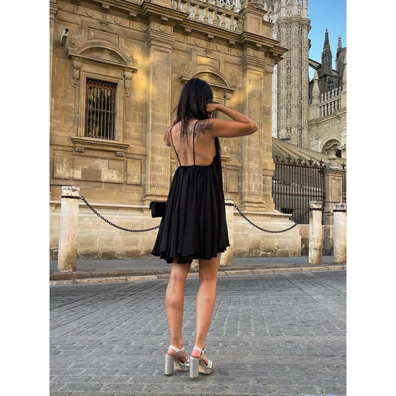 Chloe Flowy Mini Dress - Image 3