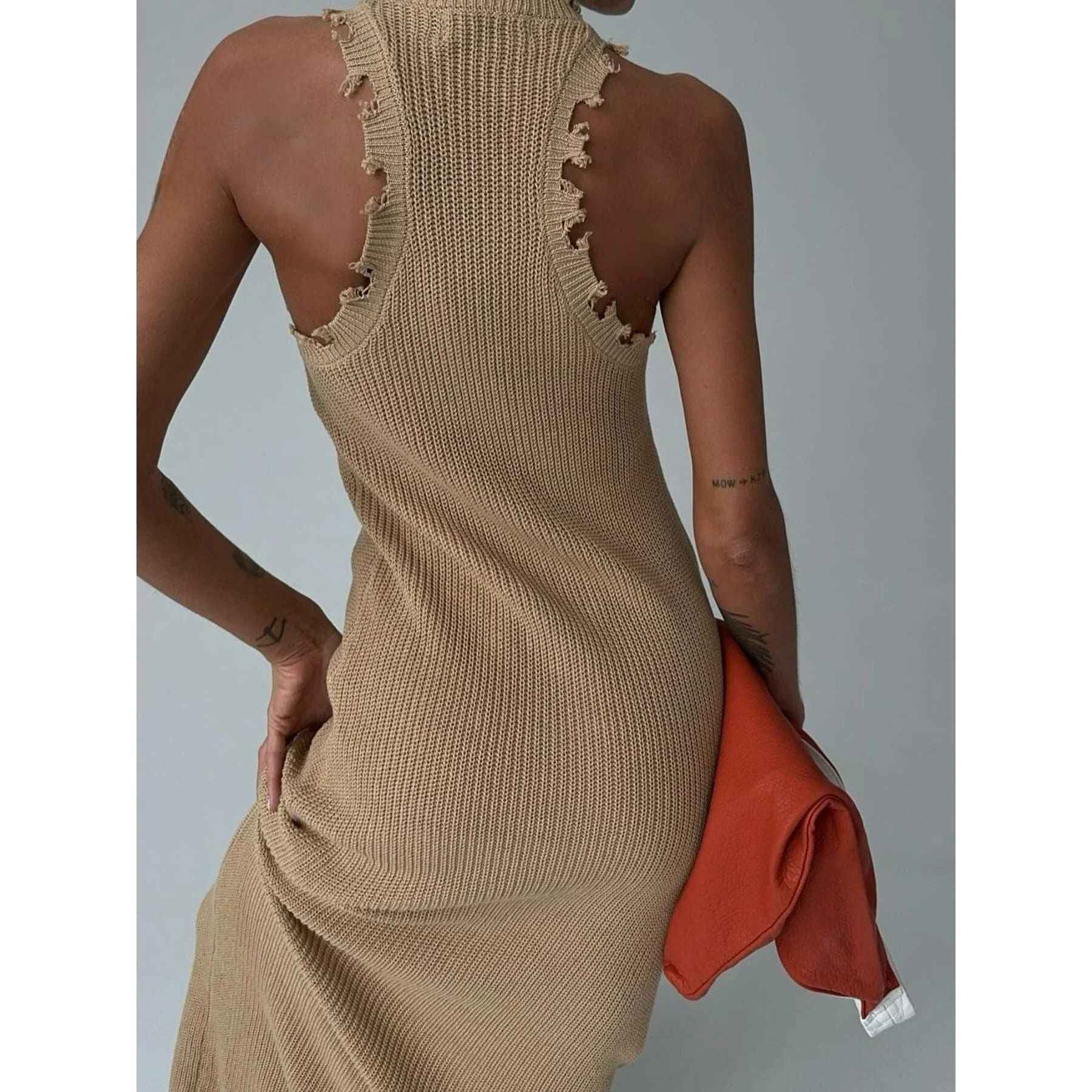 Suspender Sleeveless Ripped Long Dress - Image 3
