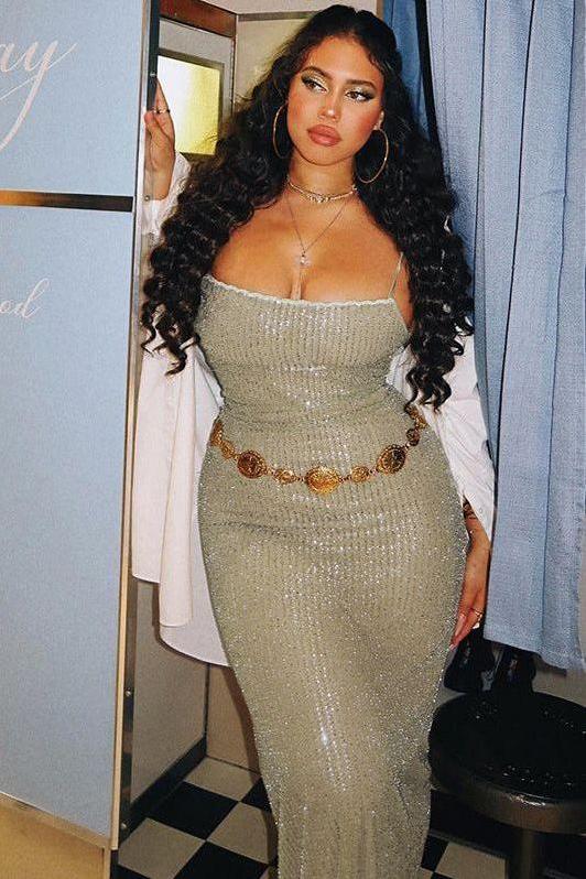 knitted tube top suspender maxi dress - Image 3