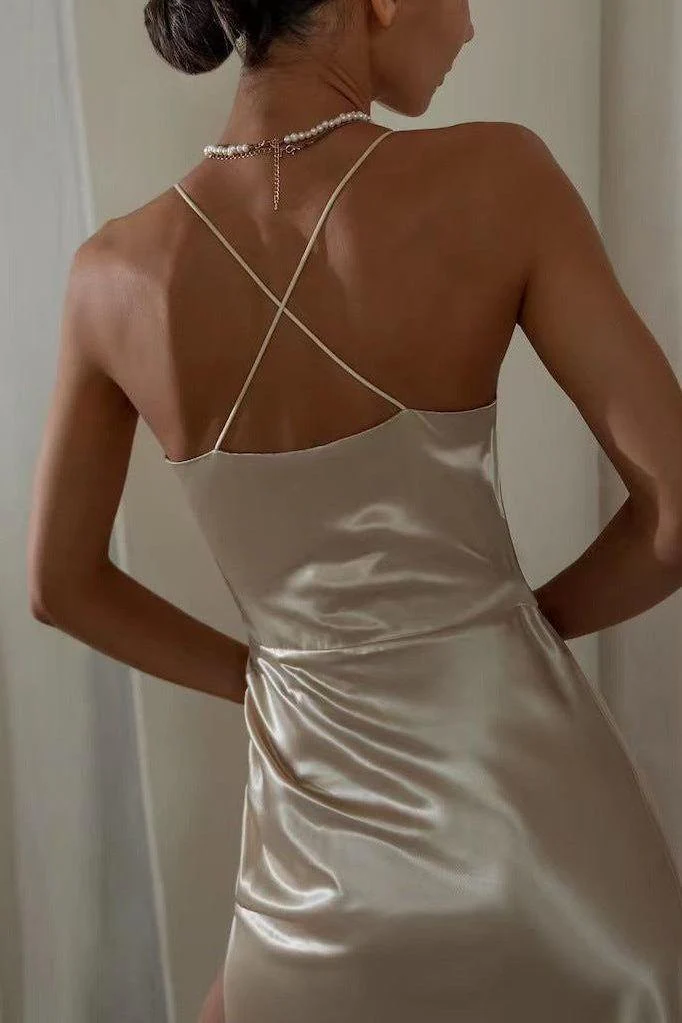 Suspender backless slit dress - Image 6