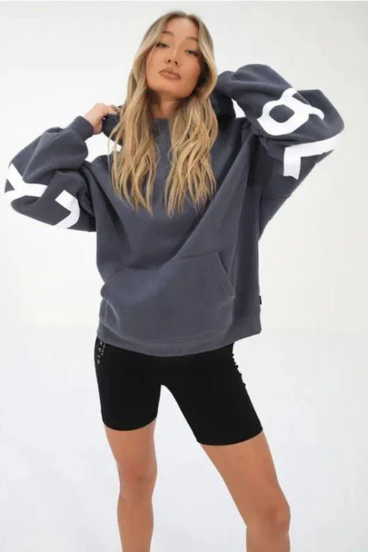 Loose Fit Hoodie with Big Thick Letters - Image 15