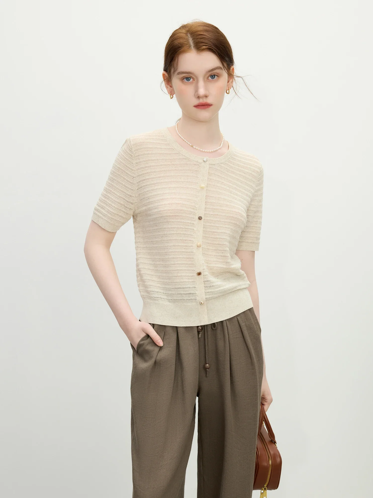 Crochet Knit Linen Vacation Cardigan